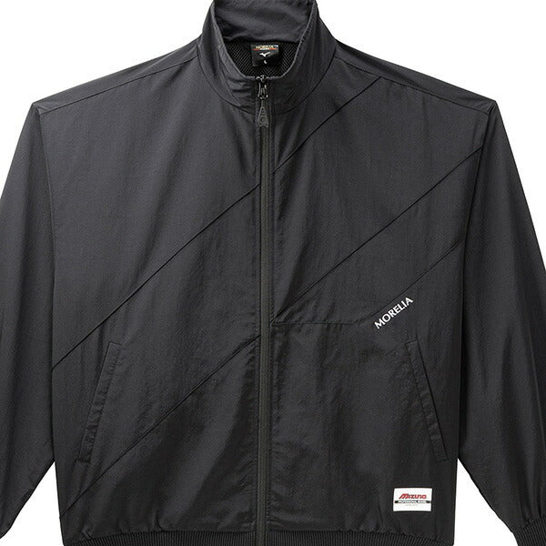 ミズノmizuno裏メッシュモレリアウーブンジャケットP2MEB055サッカーフットサルウインドブレーカージャケットジップブラックメンズ