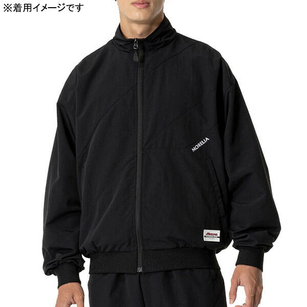 ミズノmizuno裏メッシュモレリアウーブンジャケットP2MEB055サッカーフットサルウインドブレーカージャケットジップブラックメンズ