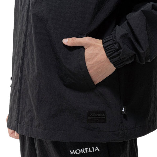 ミズノmizunoモレリアリップストップウーブンジャケットP2MED055サッカーフットサルフルジップ撥水機能メンズ