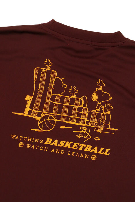 【ネコポス送料無料】PEANUTSピーナッツバスケットボールジュニアキッズTシャツスリム半袖PNU-1705