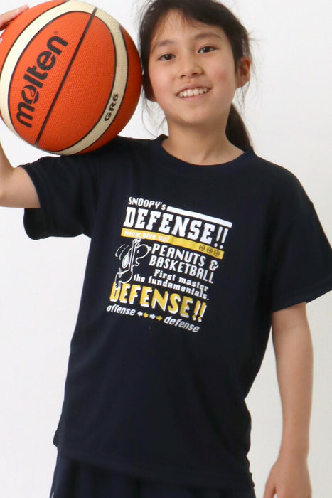 【ネコポス送料無料】PEANUTSピーナッツバスケットボールジュニアキッズTシャツスリム半袖PNU-1709