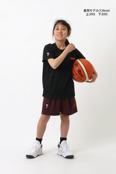 【ネコポス送料無料】PEANUTSピーナッツバスケットボールジュニアキッズTシャツスリム半袖PNU-1710