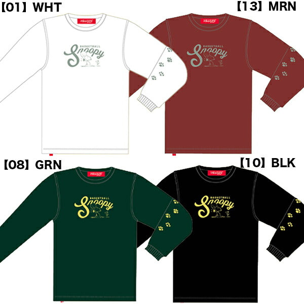 【ネコポス送料無料】オンザコートONTHECOURTピーナッツスヌーピーロングスリーブシャツバスケットボール長袖PNU-6817