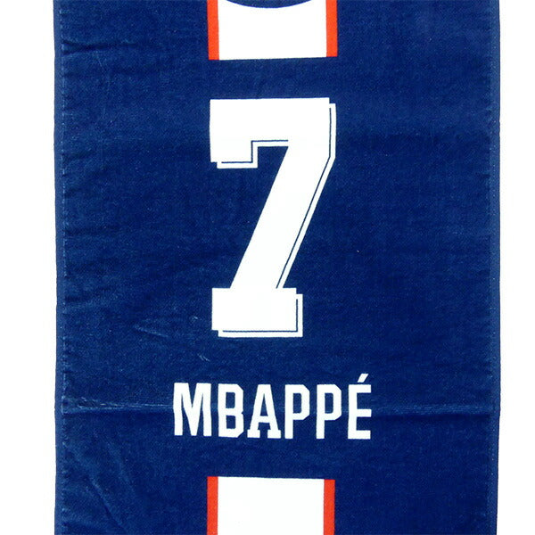 【ショップ限定エントリーでさらに+9倍】【ネコポス送料無料】パリサンジェルマンオフィシャルフェイスタオルNo.7エンバペPSG53261サッカーサポーターグッズ25×82cmネイビー