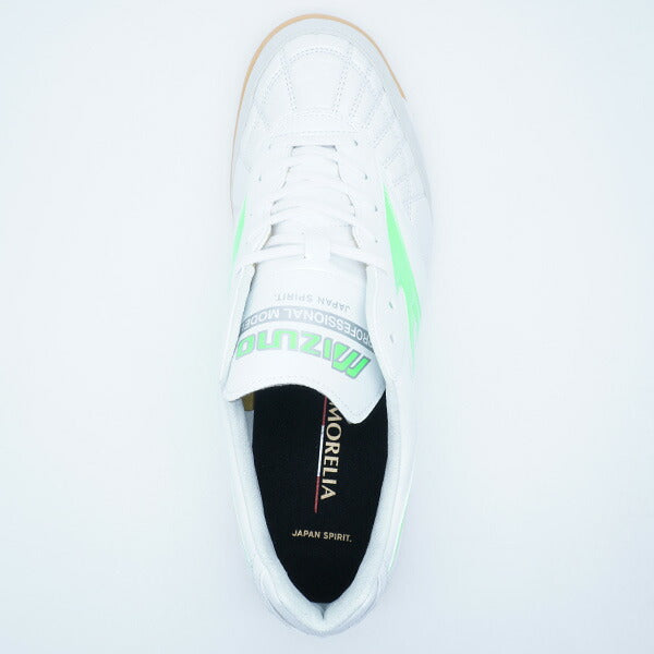 モレリアサラJAPANINミズノmizunoQ1GA251137ホワイトグリーンフットサルシューズインドア室内用