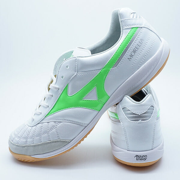 モレリアサラJAPANINミズノmizunoQ1GA251137ホワイトグリーンフットサルシューズインドア室内用