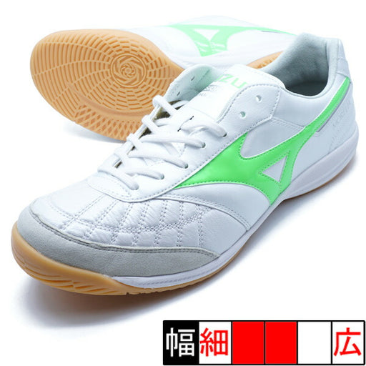モレリアサラJAPANINミズノmizunoQ1GA251137ホワイトグリーンフットサルシューズインドア室内用