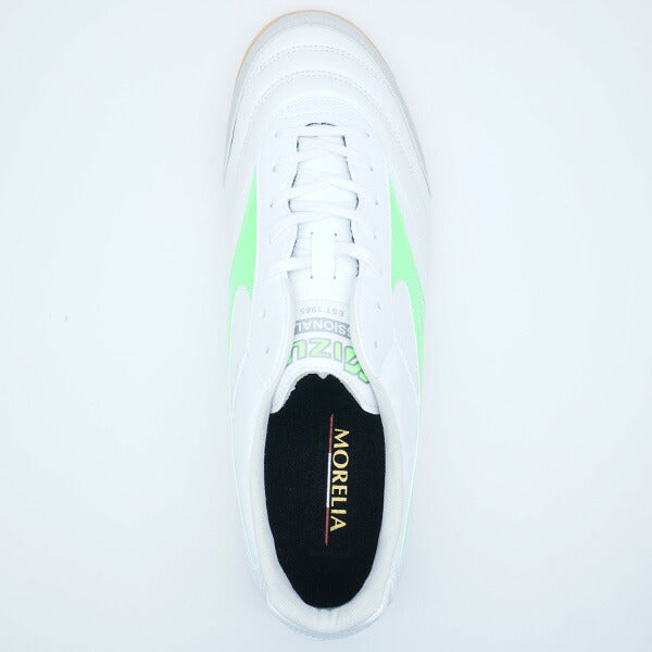モレリアサラELITEINミズノmizunoQ1GA251237ホワイトグリーンフットサルシューズインドア室内用