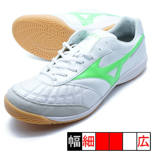 モレリアサラELITEINミズノmizunoQ1GA251237ホワイトグリーンフットサルシューズインドア室内用