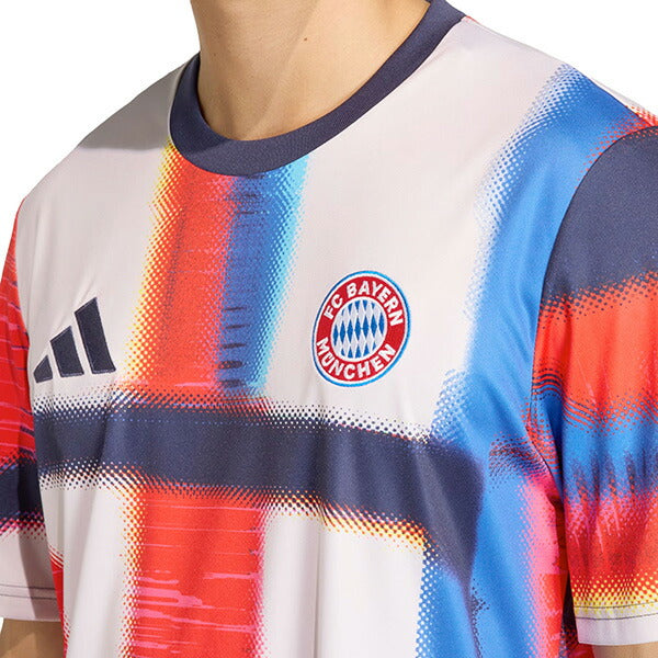 バイエルンミュンヘンBAY2025-26プレマッチジャージQH442-JZ6260サッカーレプリカプラクティスシャツホワイトアディダスadidas