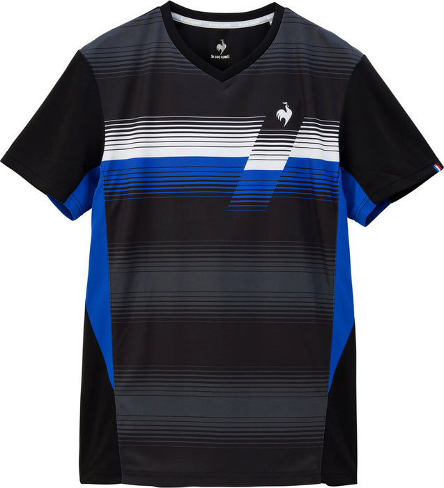 【ネコポス送料無料】lecoqsportifルコックスポルティフテニスメンズグラデーションゲームシャツユニフォームシャツトップス半袖速乾QTMXJA03