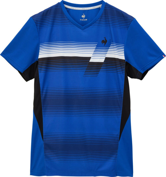 【ショップ限定エントリーでさらに+9倍】【ネコポス送料無料】lecoqsportifルコックスポルティフテニスメンズグラデーションゲームシャツユニフォームシャツトップス半袖速乾QTMXJA03