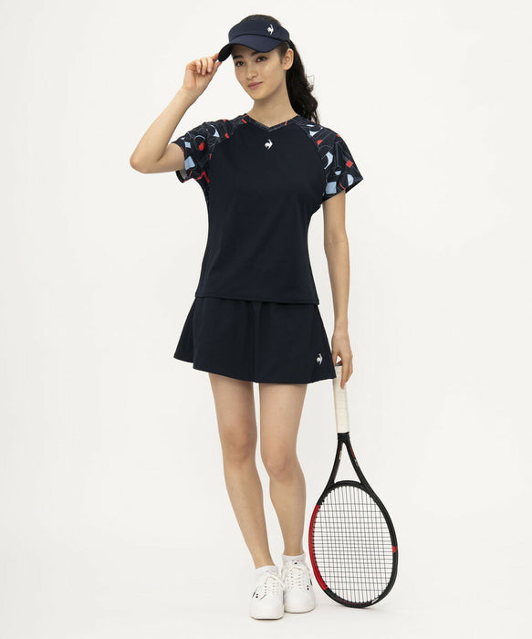 【ネコポス送料無料】lecoqsportifルコックスポルティフテニス2WAYゲームシャツユニフォームシャツトップスレディース女性半袖吸汗速乾QTWXJA04