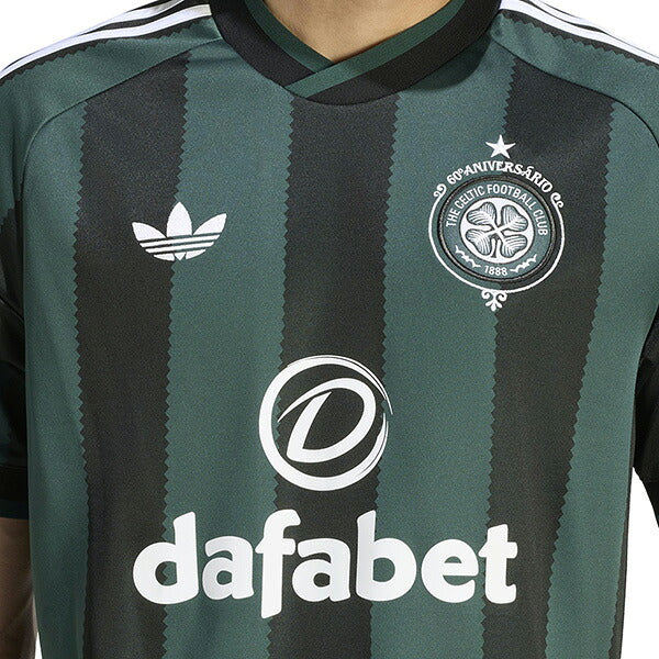 セルティックCEL2026-27レプリカアウェイユニフォーム半袖RB092-HZ9647サッカーブラックグリーンアディダスadidas