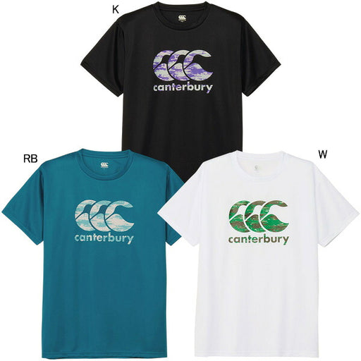 カンタベリーcanterburyショートスリーブグラスパターンロゴティーRGM32654ラグビー吸汗速乾Tシャツメンズ