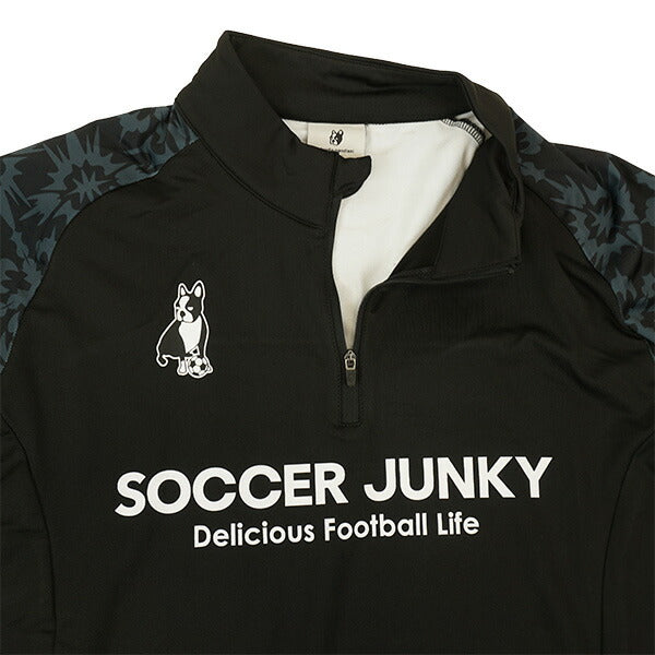 サッカージャンキーSoccerJunky裏起毛フルールドゥリフリースライニングトレーニングハーフジップSJ25D12サッカーフットサル練習着メンズ