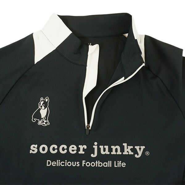 サッカージャンキーSoccerJunkytrapsletterストレッチスムースプロトレHalf-ZipSJ26D22サッカーフットサルトレーニングトップブラックメンズ