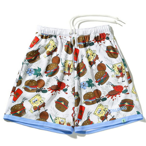 【ショップ限定エントリーでさらに+9倍】スポルディングSPALDINGジュニアバスケットボールゲームパンツスポンジボブ総柄ショーツSJP25068S