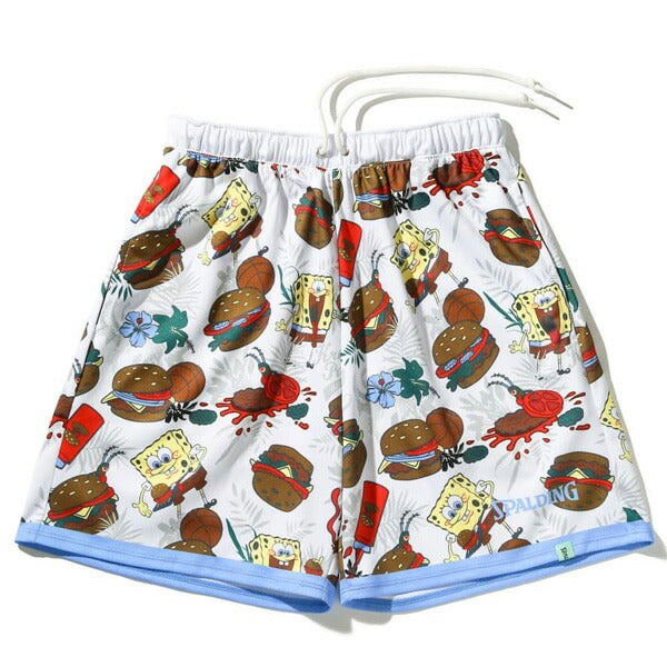 【ショップ限定エントリーでさらに+9倍】スポルディングSPALDINGジュニアバスケットボールゲームパンツスポンジボブ総柄ショーツSJP25068S