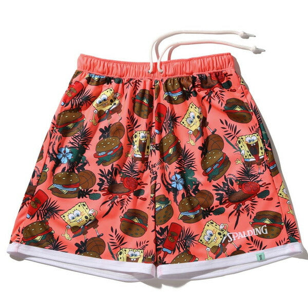 【ショップ限定エントリーでさらに+9倍】スポルディングSPALDINGジュニアバスケットボールゲームパンツスポンジボブ総柄ショーツSJP25068S