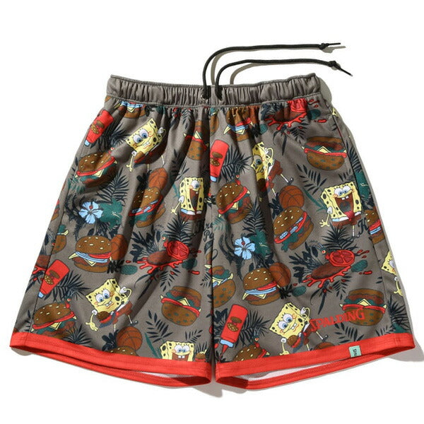 【ショップ限定エントリーでさらに+9倍】スポルディングSPALDINGジュニアバスケットボールゲームパンツスポンジボブ総柄ショーツSJP25068S