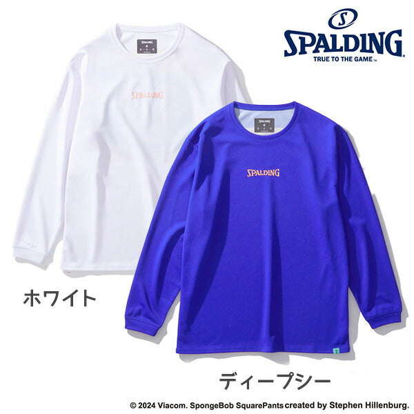 【ショップ限定エントリーでさらに+9倍】SPALDINGスポルディングジュニアロングTシャツ長袖ロングスリーブTシャツスポンジボブビッグフェイスSJT24169S