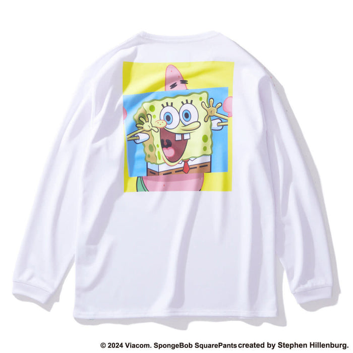【ショップ限定エントリーでさらに+9倍】SPALDINGスポルディングジュニアロングTシャツ長袖ロングスリーブTシャツスポンジボブビッグフェイスSJT24169S