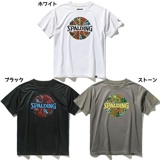 【ショップ限定エントリーでさらに+9倍】【ネコポス送料無料】スポルディングSPALDINGジュニアバスケットボールゲームシャツボールプリントバティックSJT25053
