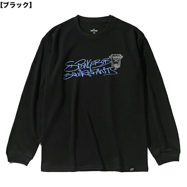 【ネコポス送料無料】スポルディングSPALDINGジュニアロングスリーブTシャツスポンジ・ボブグラフィティバスケットボールSJT25186S
