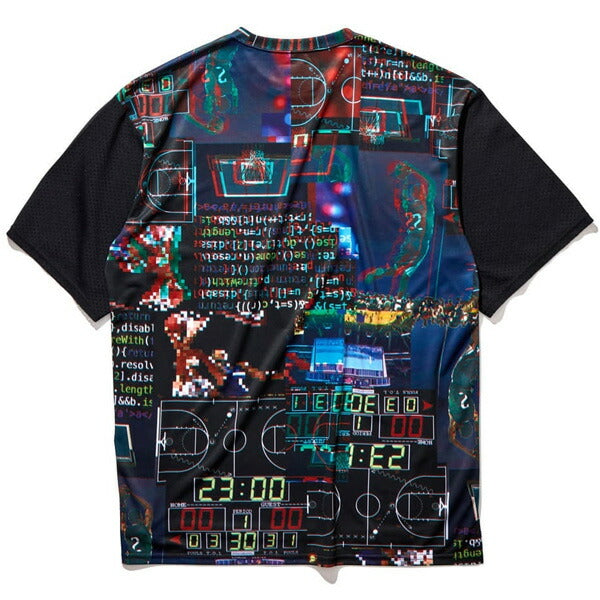 【ネコポス送料無料】スポルディングSPALDINGバスケットボールゲームシャツTシャツ半袖昇華デジタルノイズバスケバスケットSMT22116