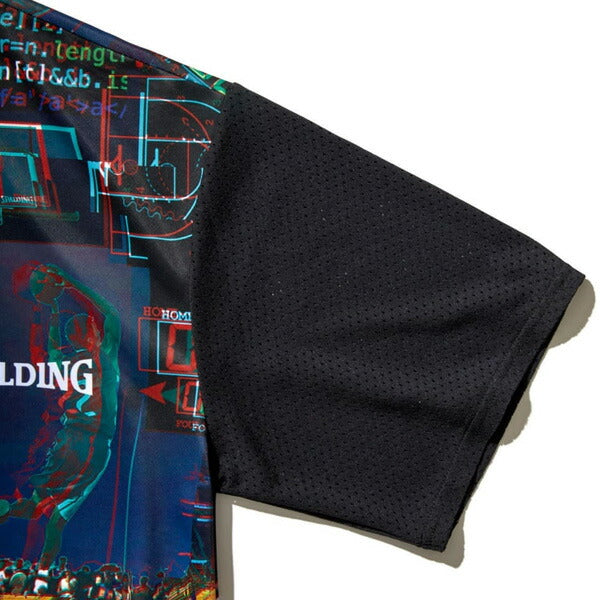 【ネコポス送料無料】スポルディングSPALDINGバスケットボールゲームシャツTシャツ半袖昇華デジタルノイズバスケバスケットSMT22116