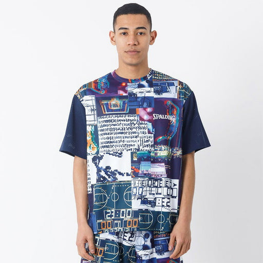 【ショップ限定エントリーでさらに+9倍】【ネコポス送料無料】スポルディングSPALDINGバスケットボールゲームシャツTシャツ半袖昇華デジタルノイズバスケバスケットSMT22116