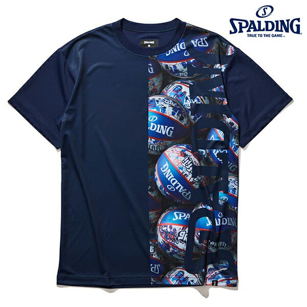 【ショップ限定エントリーでさらに+9倍】【ネコポス送料無料】スポルディングTシャツ半袖丸首ユニセックスメンズレディースボールプリントSMT22124