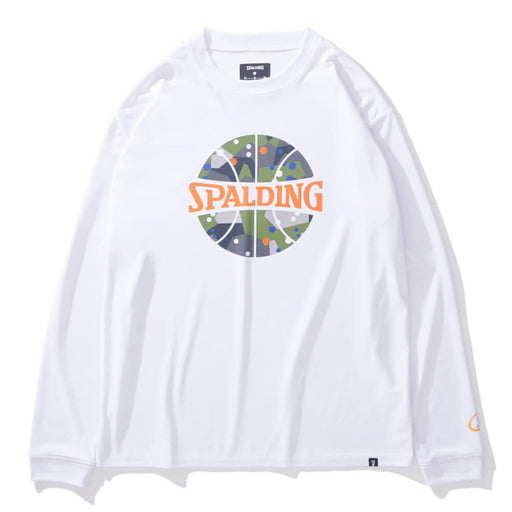 【ショップ限定エントリーでさらに+9倍】スポルディングSPALDINGバスケットボールメンズ長袖シャツロングTシャツロングスリーブポルカドットカモボールプリントSMT24110