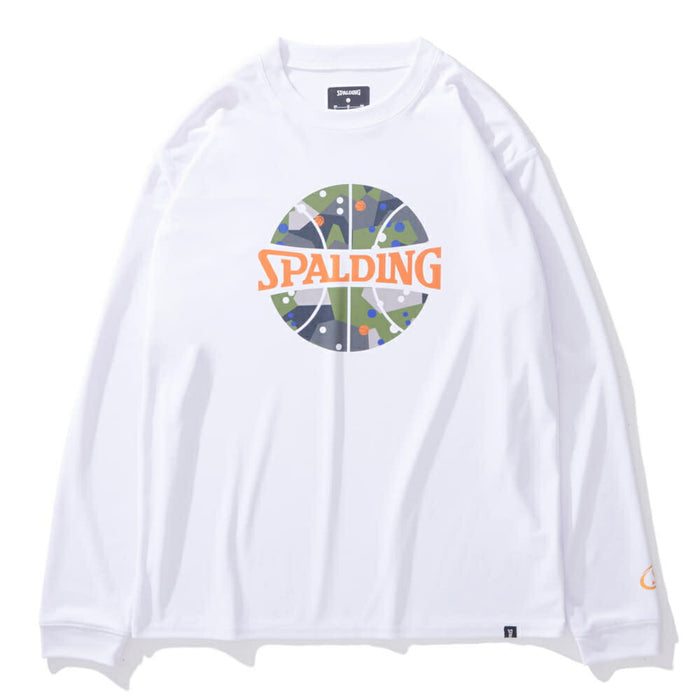 【ショップ限定エントリーでさらに+9倍】スポルディングSPALDINGバスケットボールメンズ長袖シャツロングTシャツロングスリーブポルカドットカモボールプリントSMT24110