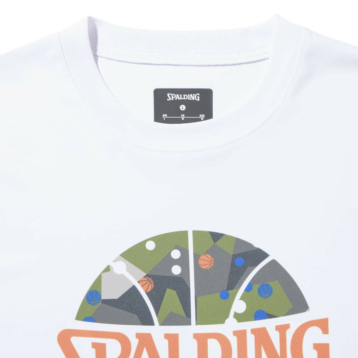 【ショップ限定エントリーでさらに+9倍】スポルディングSPALDINGバスケットボールメンズ長袖シャツロングTシャツロングスリーブポルカドットカモボールプリントSMT24110