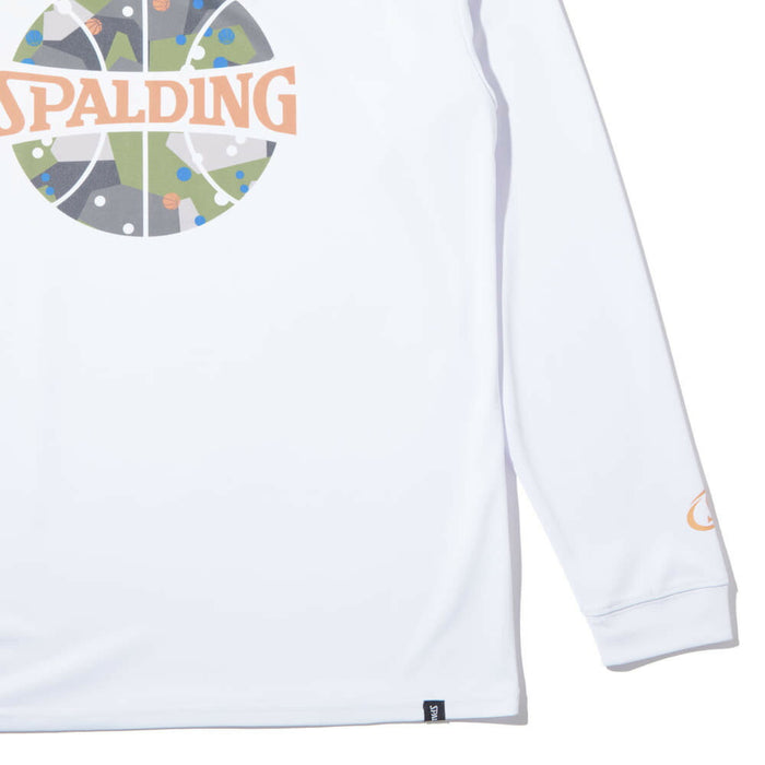 【ショップ限定エントリーでさらに+9倍】スポルディングSPALDINGバスケットボールメンズ長袖シャツロングTシャツロングスリーブポルカドットカモボールプリントSMT24110