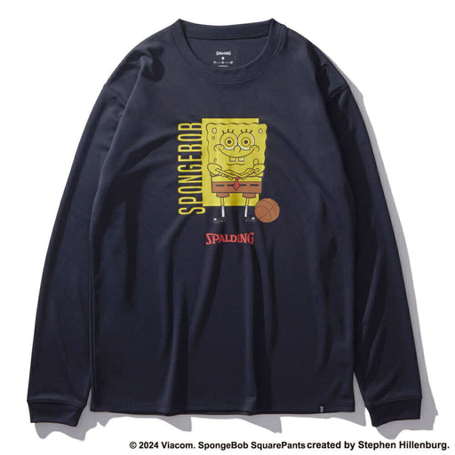 【ショップ限定エントリーでさらに+9倍】SPALDINGスポルディングロングTシャツ長袖ロングスリーブTシャツスポンジボブバスケットボールフリークバスケットボールバスケウェア練習着メンズ男性SMT24142S