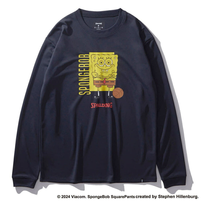 【ショップ限定エントリーでさらに+9倍】SPALDINGスポルディングロングTシャツ長袖ロングスリーブTシャツスポンジボブバスケットボールフリークバスケットボールバスケウェア練習着メンズ男性SMT24142S