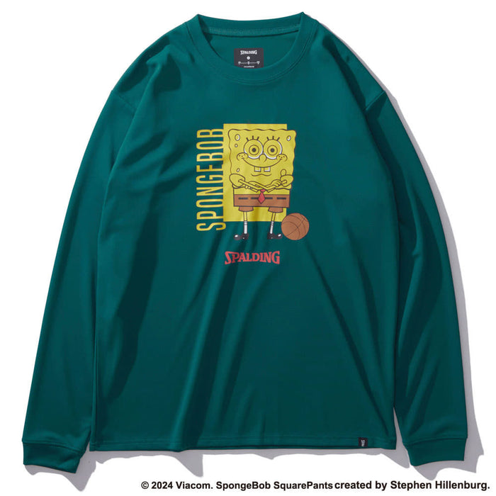 【ショップ限定エントリーでさらに+9倍】SPALDINGスポルディングロングTシャツ長袖ロングスリーブTシャツスポンジボブバスケットボールフリークバスケットボールバスケウェア練習着メンズ男性SMT24142S