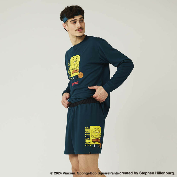 【ショップ限定エントリーでさらに+9倍】SPALDINGスポルディングロングTシャツ長袖ロングスリーブTシャツスポンジボブバスケットボールフリークバスケットボールバスケウェア練習着メンズ男性SMT24142S