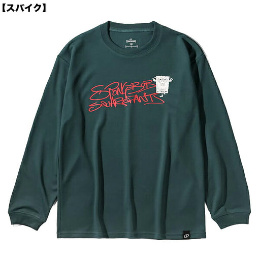 【ネコポス送料無料】スポルディングSPALDINGロングスリーブTシャツスポンジ・ボブグラフィティバスケットボール長袖シャツSMT25155S