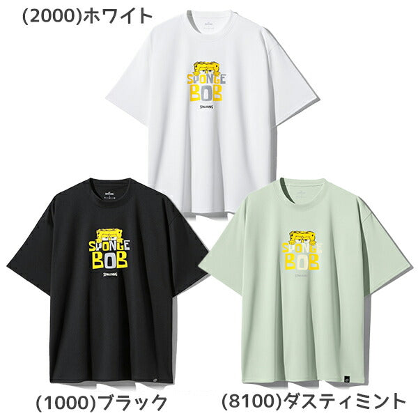 【ネコポス送料無料】スポルティングSPALDINGバスケットボールゲームシャツメンズレディースTシャツ半袖スポンジ･ボブモノクロームSMT26032S