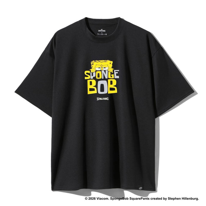 【ネコポス送料無料】スポルティングSPALDINGバスケットボールゲームシャツメンズレディースTシャツ半袖スポンジ･ボブモノクロームSMT26032S