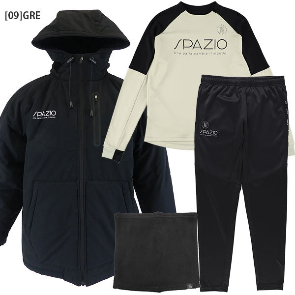 スパッツィオspazio2026お買い得メンズ福袋4点セットサッカーフットサル中綿ジャケットトレーニング上下セットネックウォーマー
