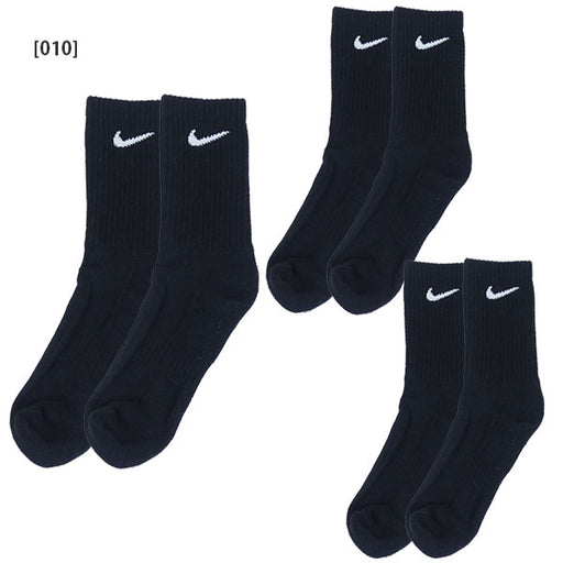 ナイキNIKE3PエブリデイクッションクルーソックスSX7664サッカーフットサルショートソックス3足組23-25cm25-27cm27-29cm