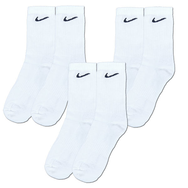 ナイキNIKE3PエブリデイクッションクルーソックスSX7664-100サッカーフットサルストッキングショートソックスメンズ3足組25-27cm27-29cm