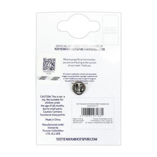 【ネコポス対応可】トッテナムホットスパーオフィシャルピンバッジクレストTOT_BADGEサッカープレミアリーグサポーターグッズ