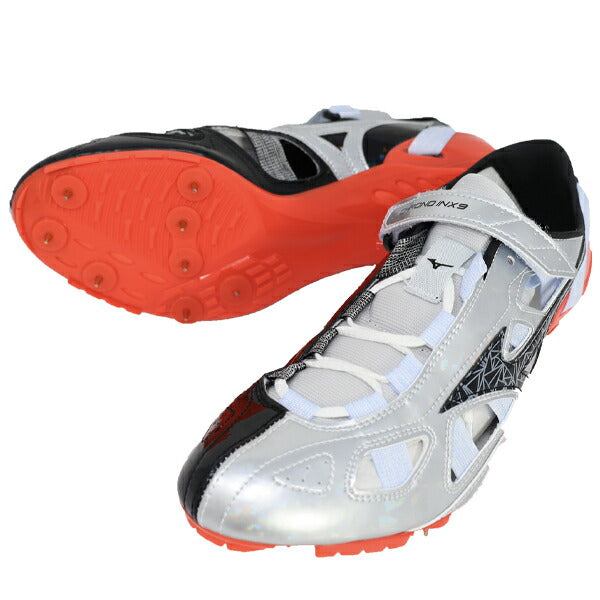 【ショップ限定エントリーでさらに+9倍】ミズノMIZUNO陸上スパイククロノインクスU1GA210040短距離向けオールウェザーシルバーNEWカラー