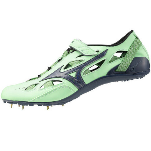 【ショップ限定エントリーでさらに+9倍】ミズノMIZUNOメンズレディース陸上スパイククロノインクスJAPAN短距離用ハードルオールウェザートラック専用U1GA2410-11ライトグリーンネイビー